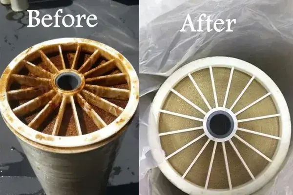 RO membrane cleaning and ion exchange resin regeneration system