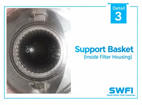Internal support basket | SWFI Series stainless steel bag filter housing