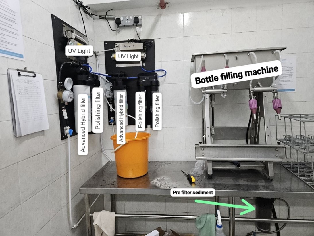 Installed drinking-water filtration and bottle-filling system at Le Méridien Kota Kinabalu